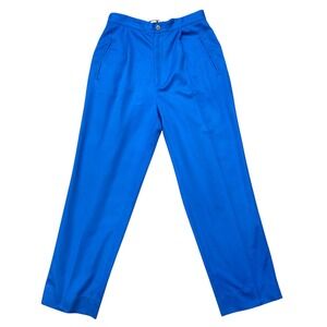 Ralph Lauren Women's Blue Pleated Trousers Dress Pants Straight‎ Leg SZ 8